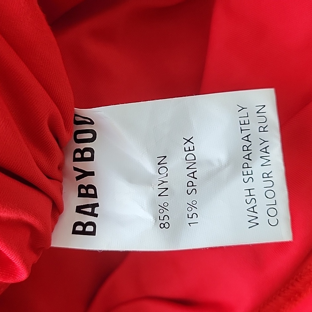 BABYBOO RED RUCHED HALTER CRISSCROSS SEXY DRESS - Picture 6 of 6